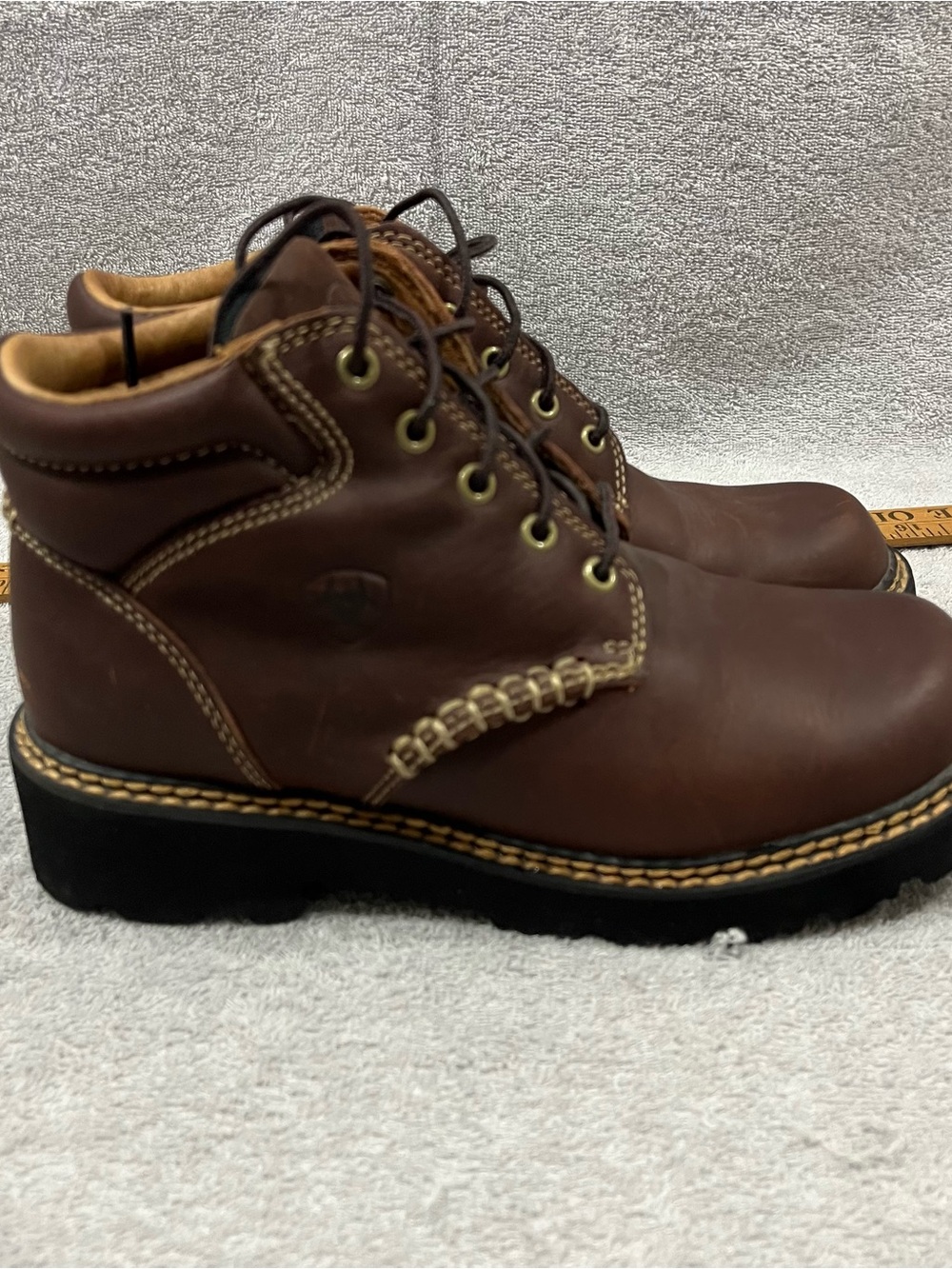 Ariat Canyon Women 7 (B) Ankle Boots Brown Leather Lace Up Rugged Work Western